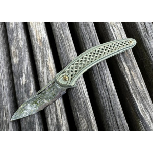 СЛІМ (Slim) скаладний ніж ручної роботи студії KUSTOM KNIVES, сталь - Damasteel 61-62 HRC. Photo 3
